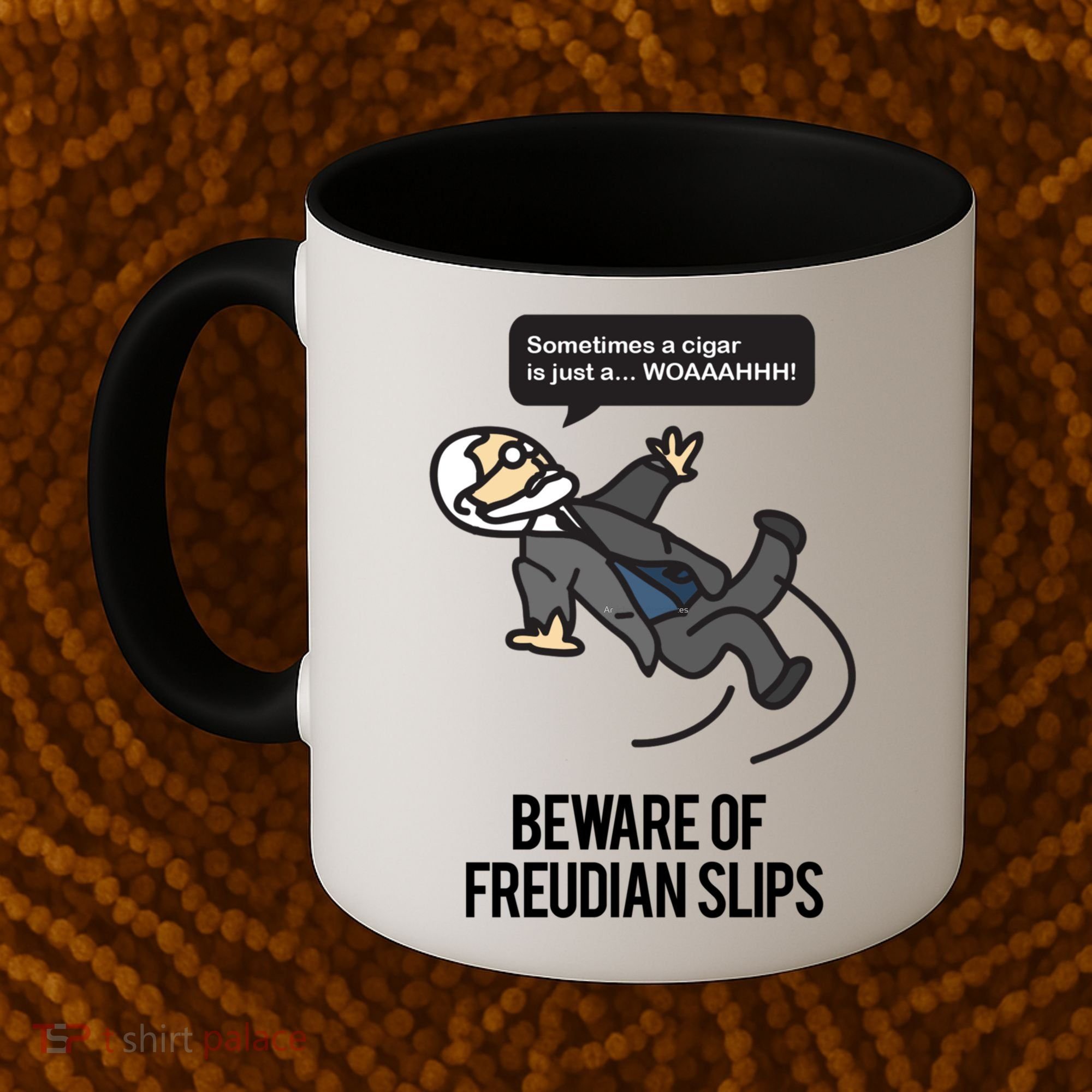 Funny Psychology Joke Sigmund Freud Beware Of Freudian Slips Coffee Mug