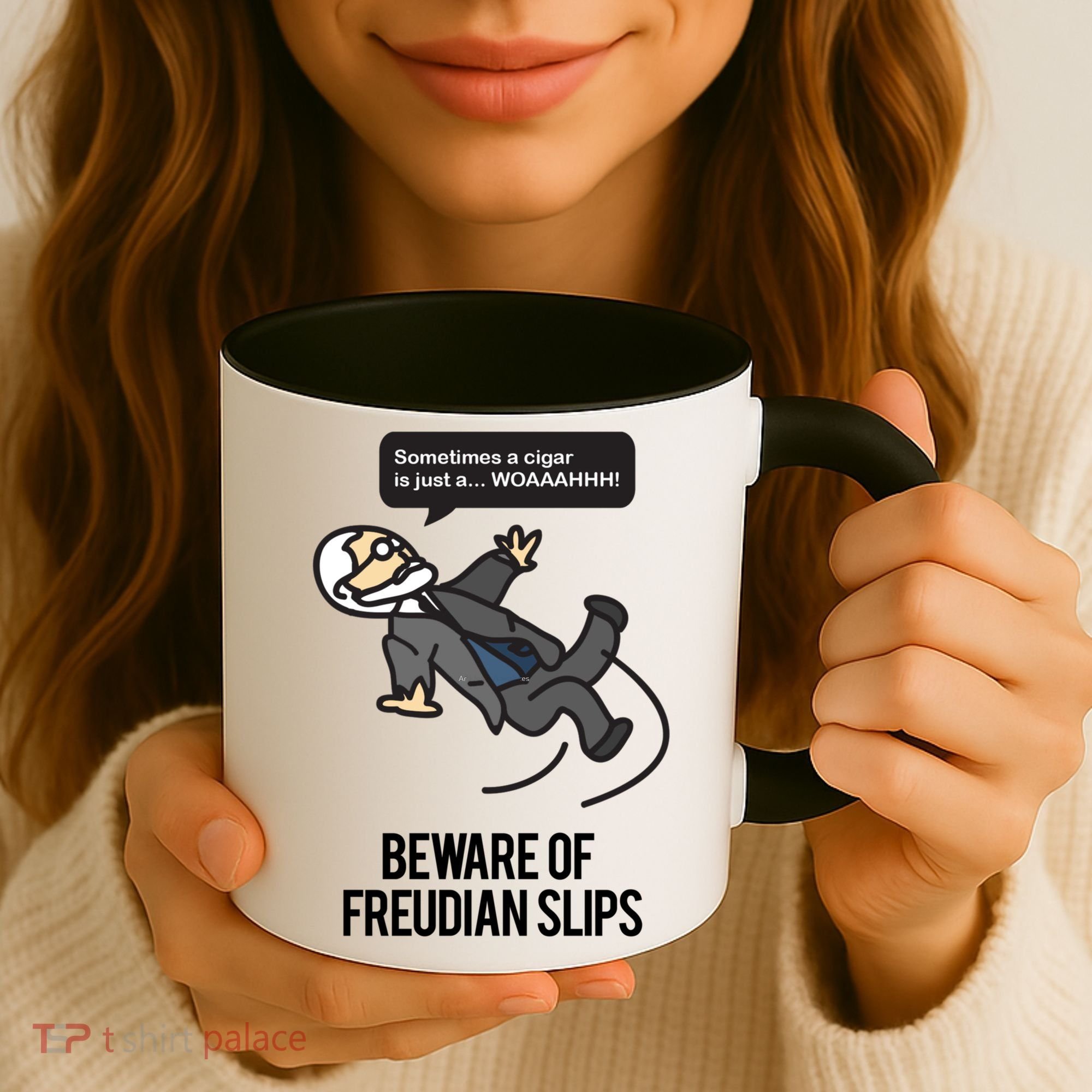Funny Psychology Joke Sigmund Freud Beware Of Freudian Slips Coffee Mug