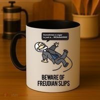 Funny Psychology Joke Sigmund Freud Beware Of Freudian Slips Coffee Mug thumb 4