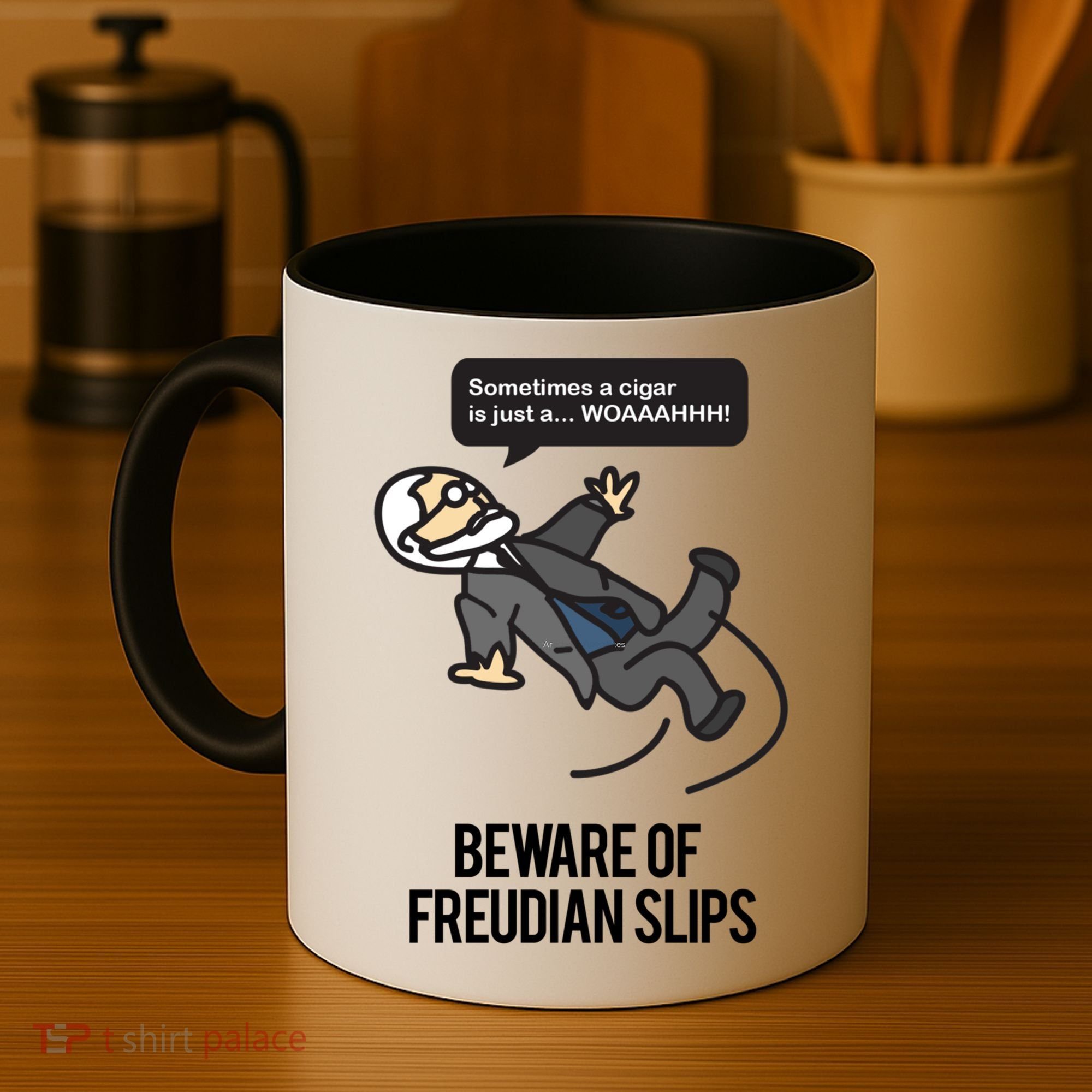 Funny Psychology Joke Sigmund Freud Beware Of Freudian Slips Coffee Mug