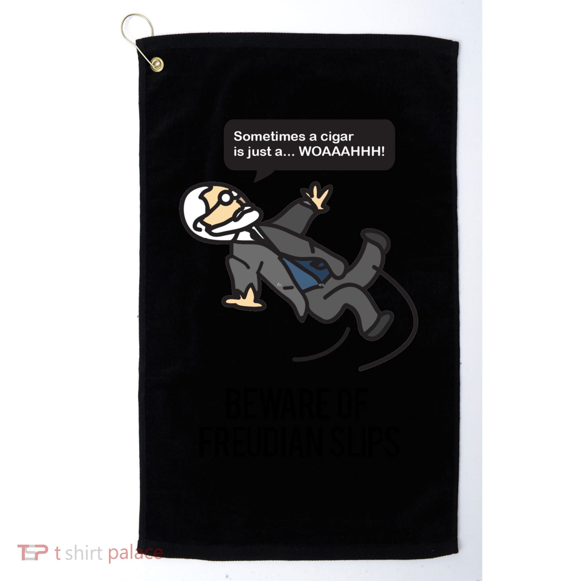 Funny Psychology Joke Sigmund Freud Beware Of Freudian Slips Golf Towel