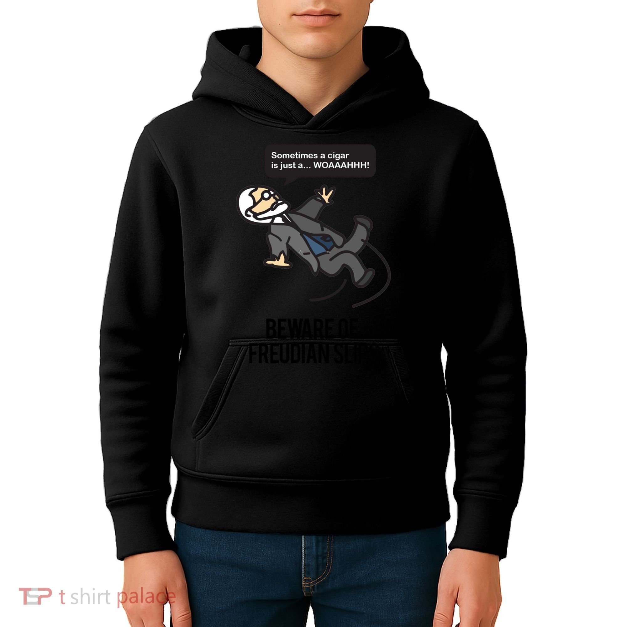 Funny Psychology Joke Sigmund Freud Beware Of Freudian Slips Kids Hoodie