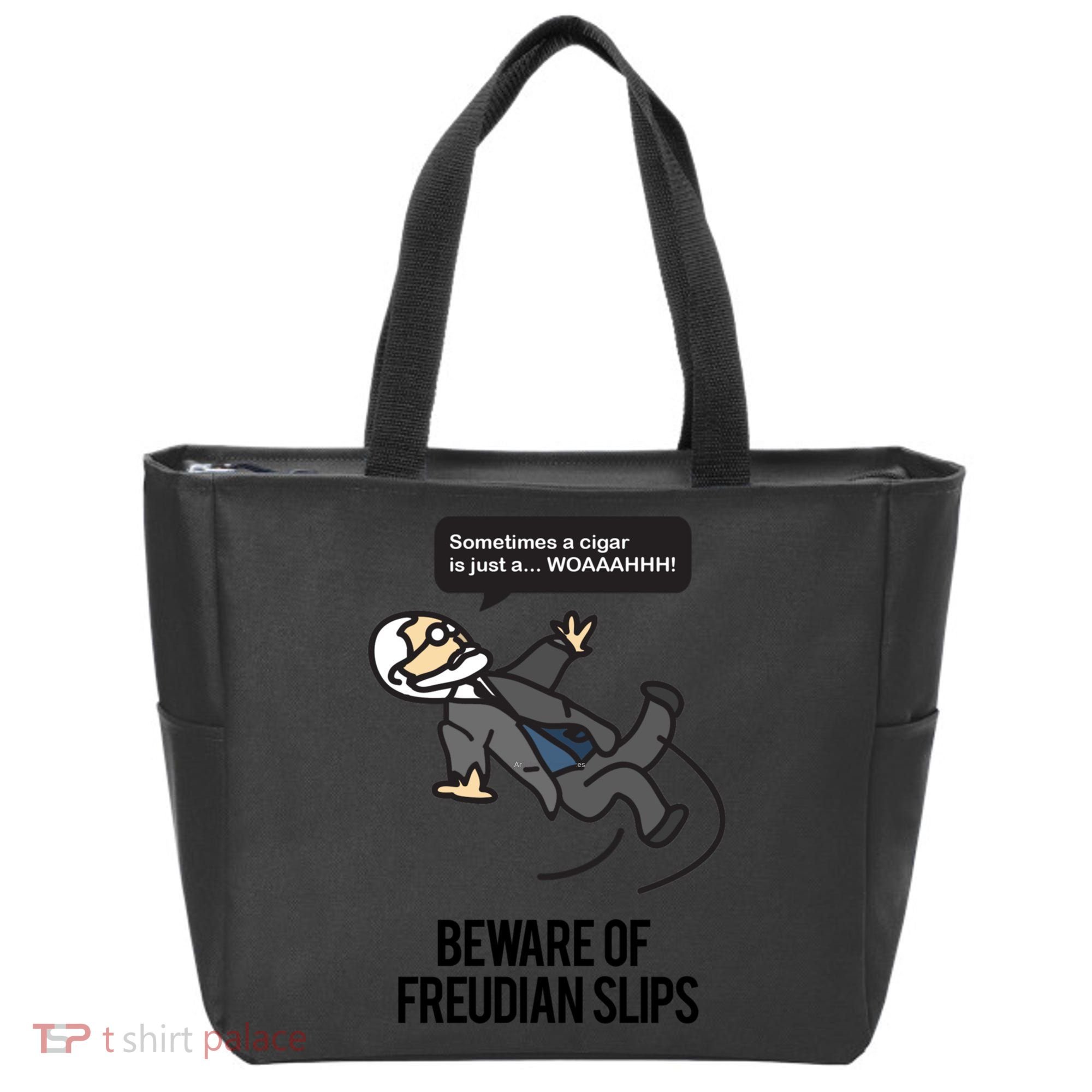 Funny Psychology Joke Sigmund Freud Beware Of Freudian Slips Tote Bag