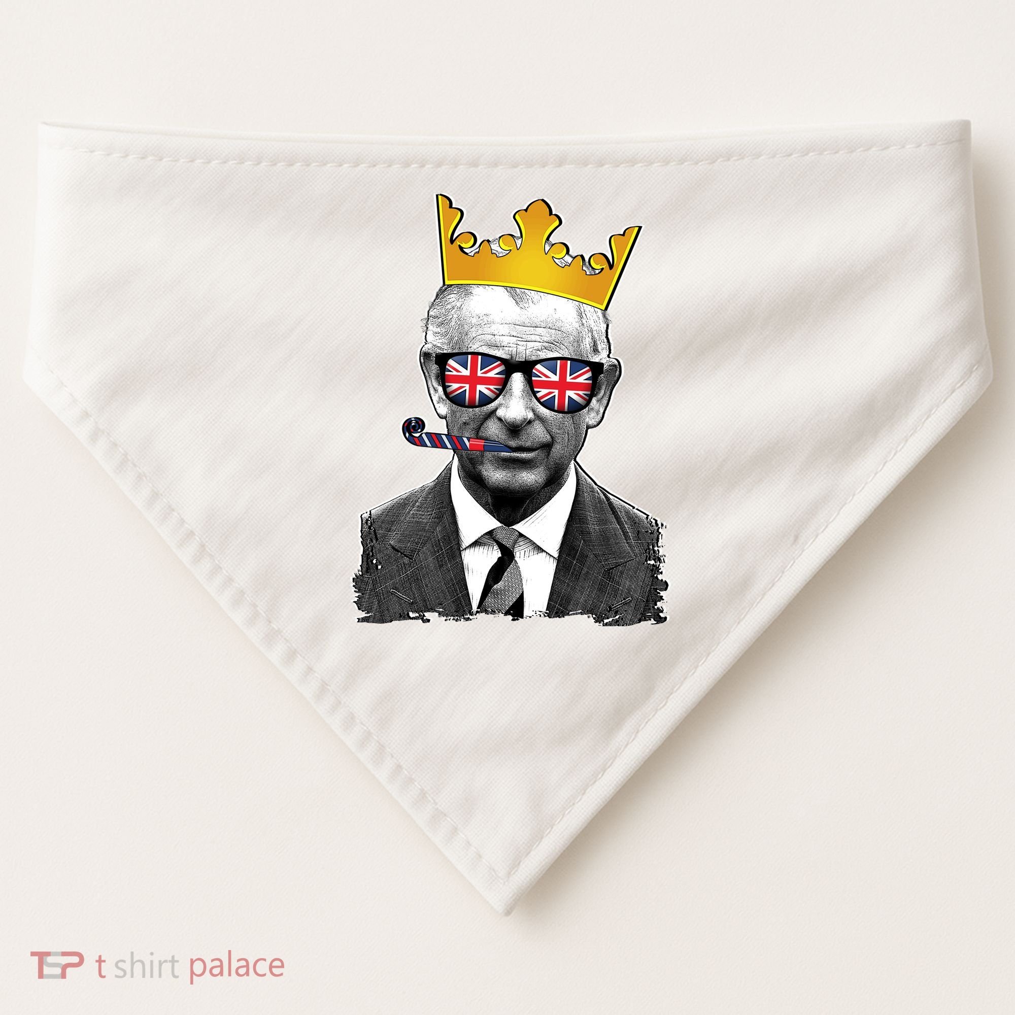 Funny Party King Coronation Prince King Charles USA-Made Doggie Bandana