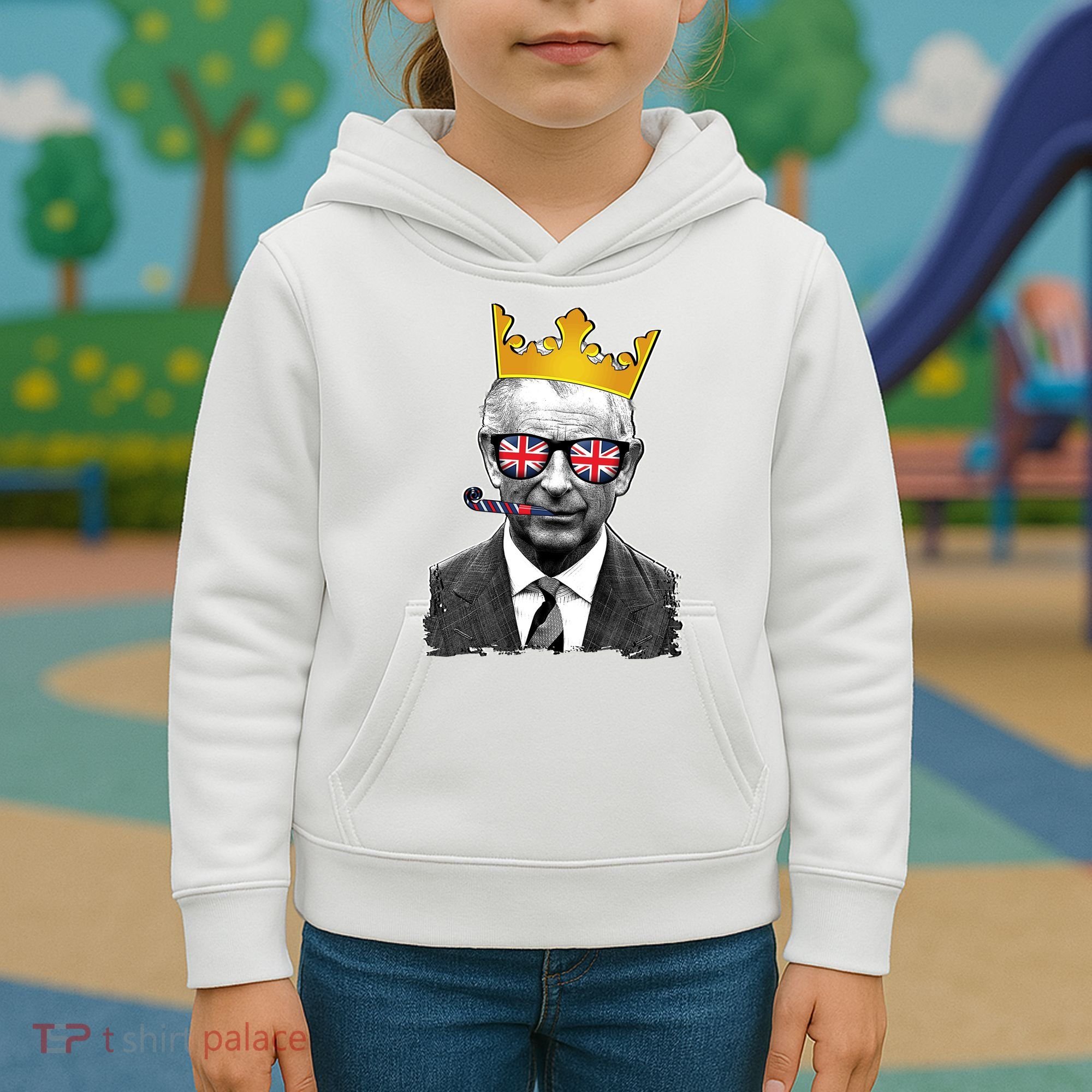 Funny Party King Coronation Prince King Charles Kids Hoodie