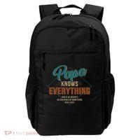 Funny Papa Knows Everything For Grandpa Or Dad Fathers Day Backpack thumb 0