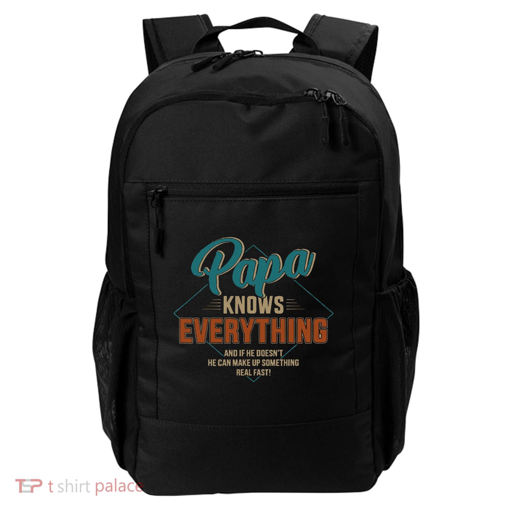 Funny Papa Knows Everything For Grandpa Or Dad Fathers Day Backpack