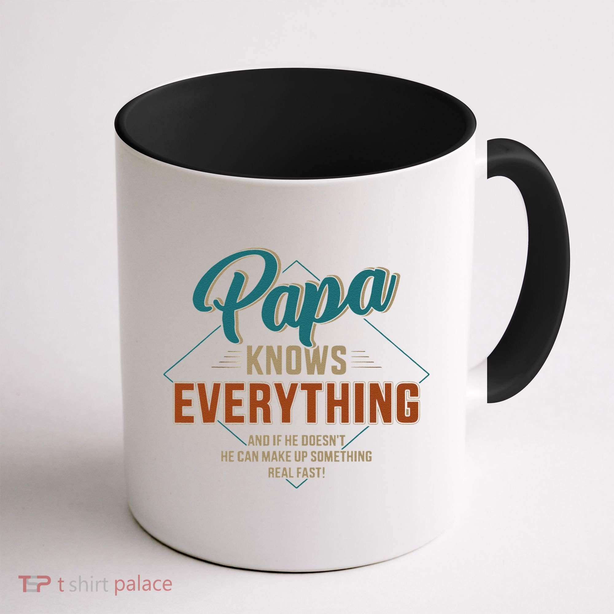 Funny Papa Knows Everything For Grandpa Or Dad Fathers Day Coffee Mug