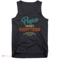 Funny Papa Knows Everything For Grandpa Or Dad Fathers Day Tank Top thumb 0