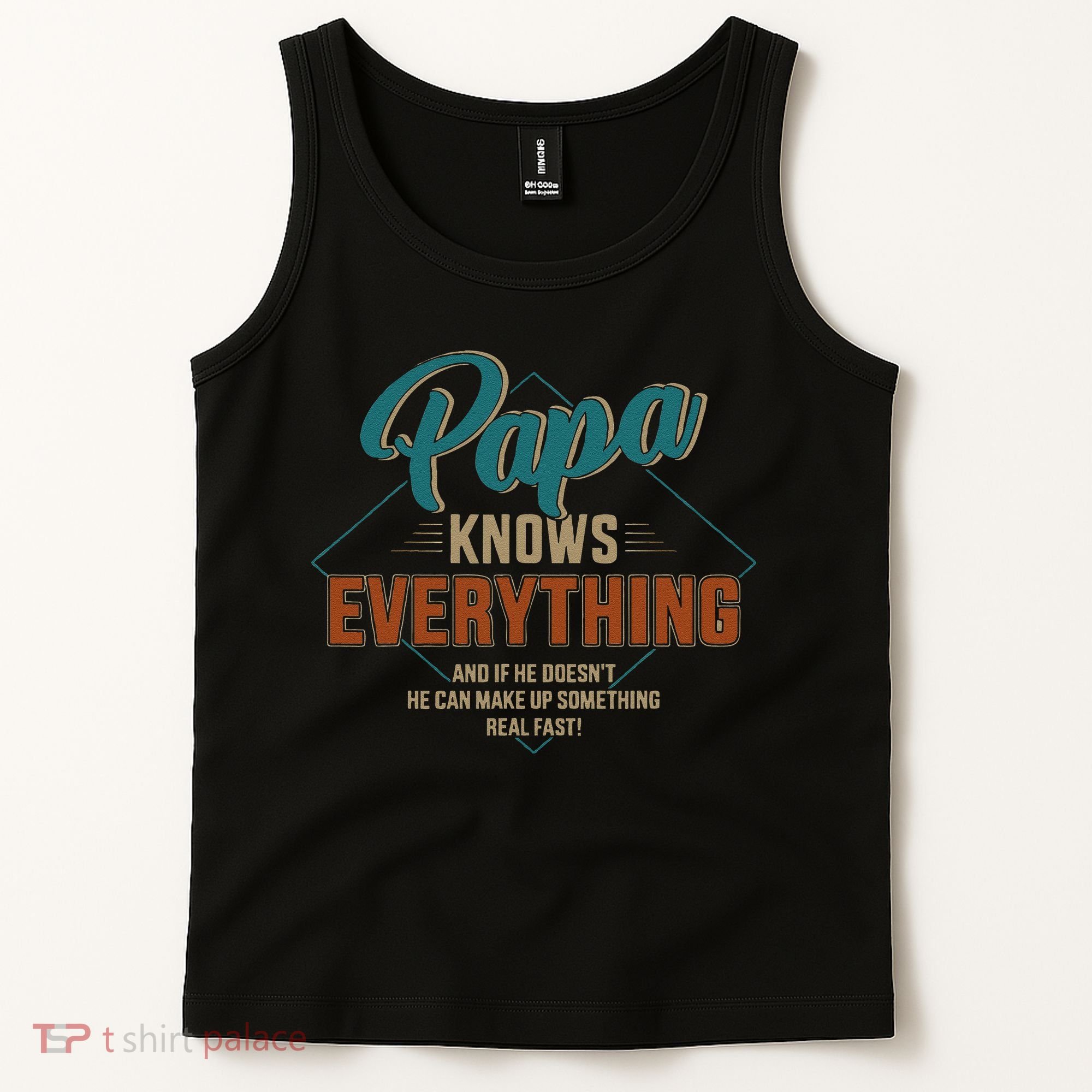 Funny Papa Knows Everything For Grandpa Or Dad Fathers Day Tank Top