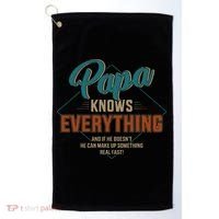 Funny Papa Knows Everything For Grandpa Or Dad Fathers Day Golf Towel thumb 0