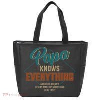 Funny Papa Knows Everything For Grandpa Or Dad Fathers Day Tote Bag thumb 0