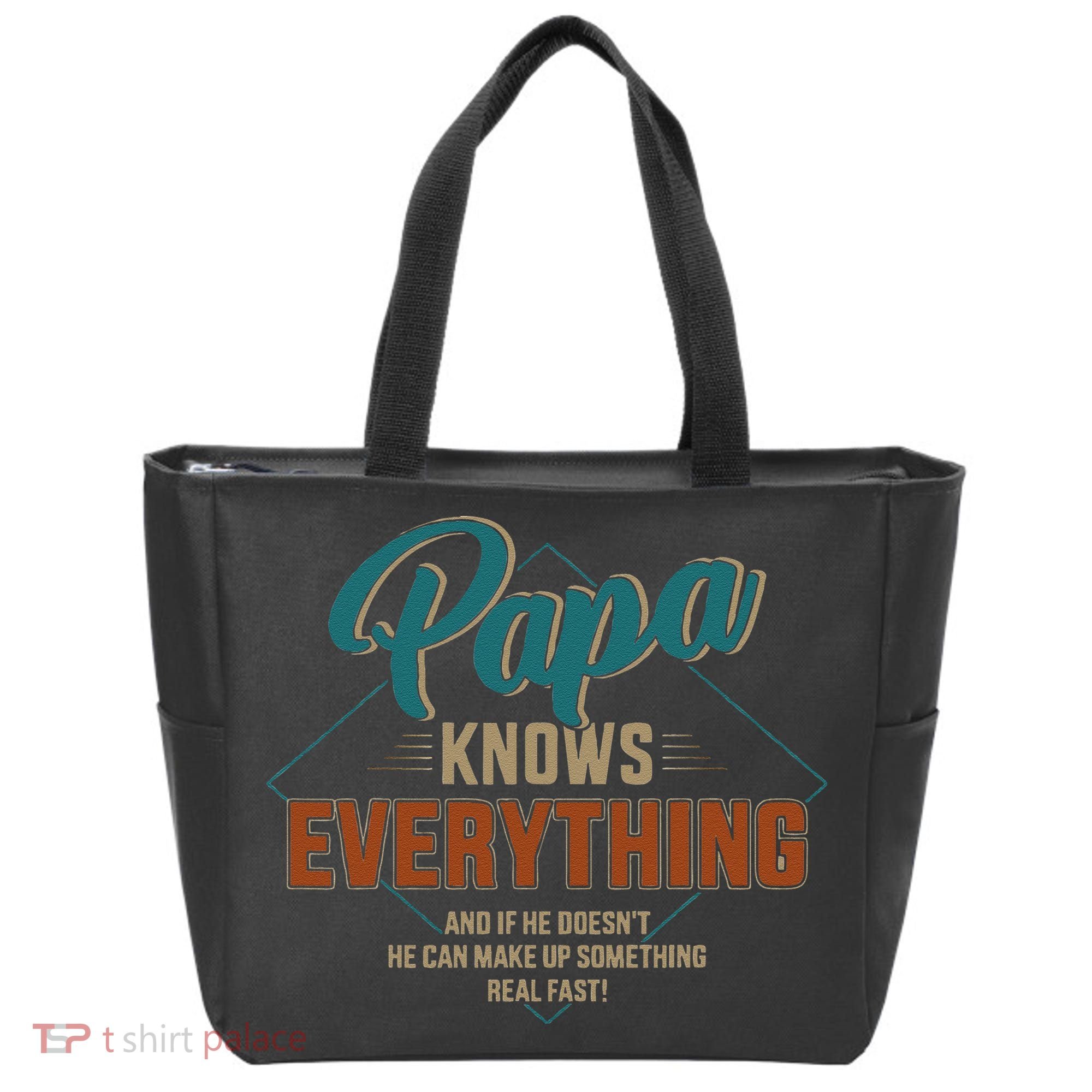 Funny Papa Knows Everything For Grandpa Or Dad Fathers Day Tote Bag