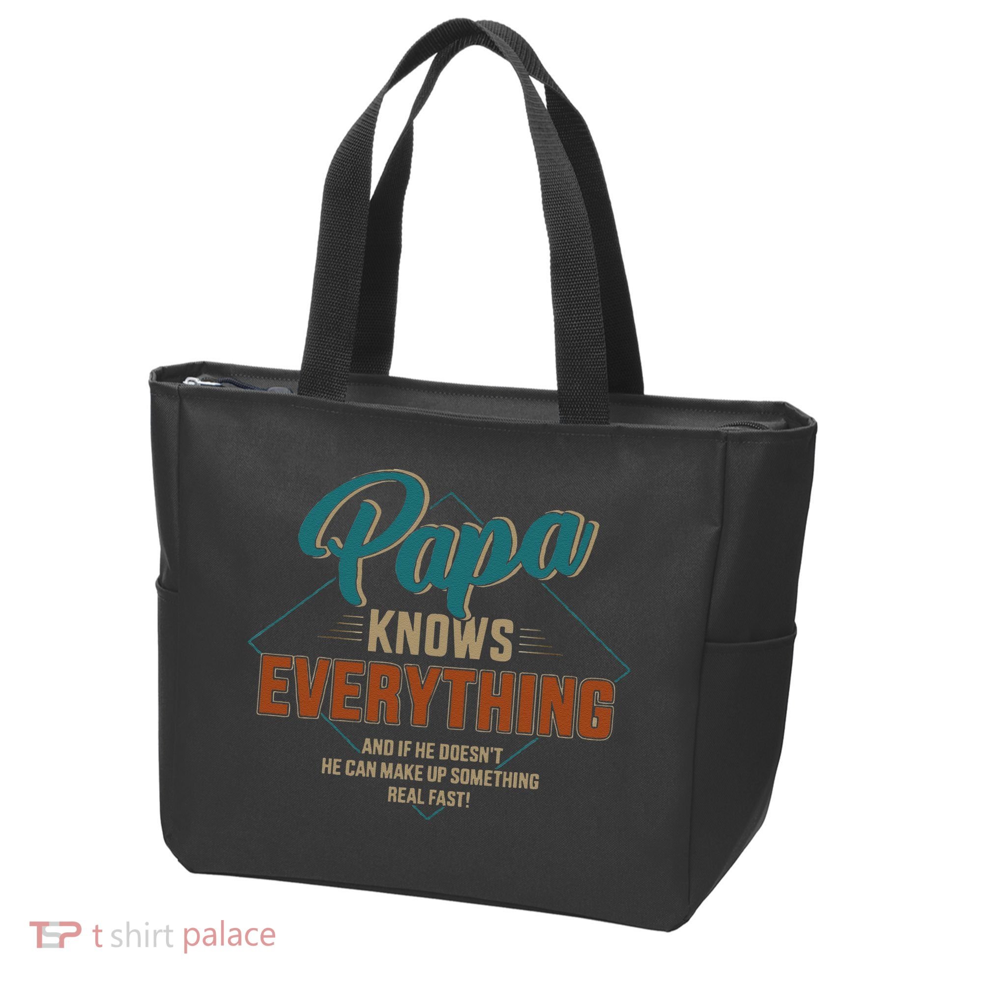Funny Papa Knows Everything For Grandpa Or Dad Fathers Day Tote Bag