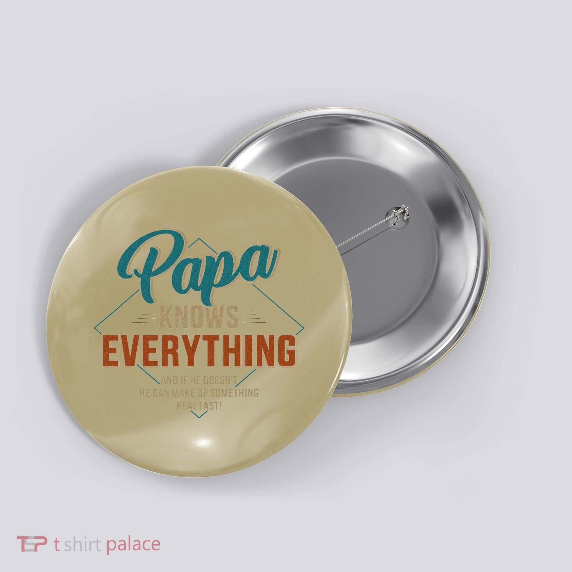 Funny Papa Knows Everything For Grandpa Or Dad Fathers Day Button