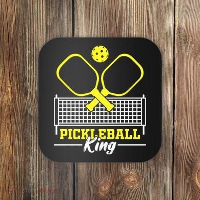 Funny Pickleball King Vintage Retro Coaster