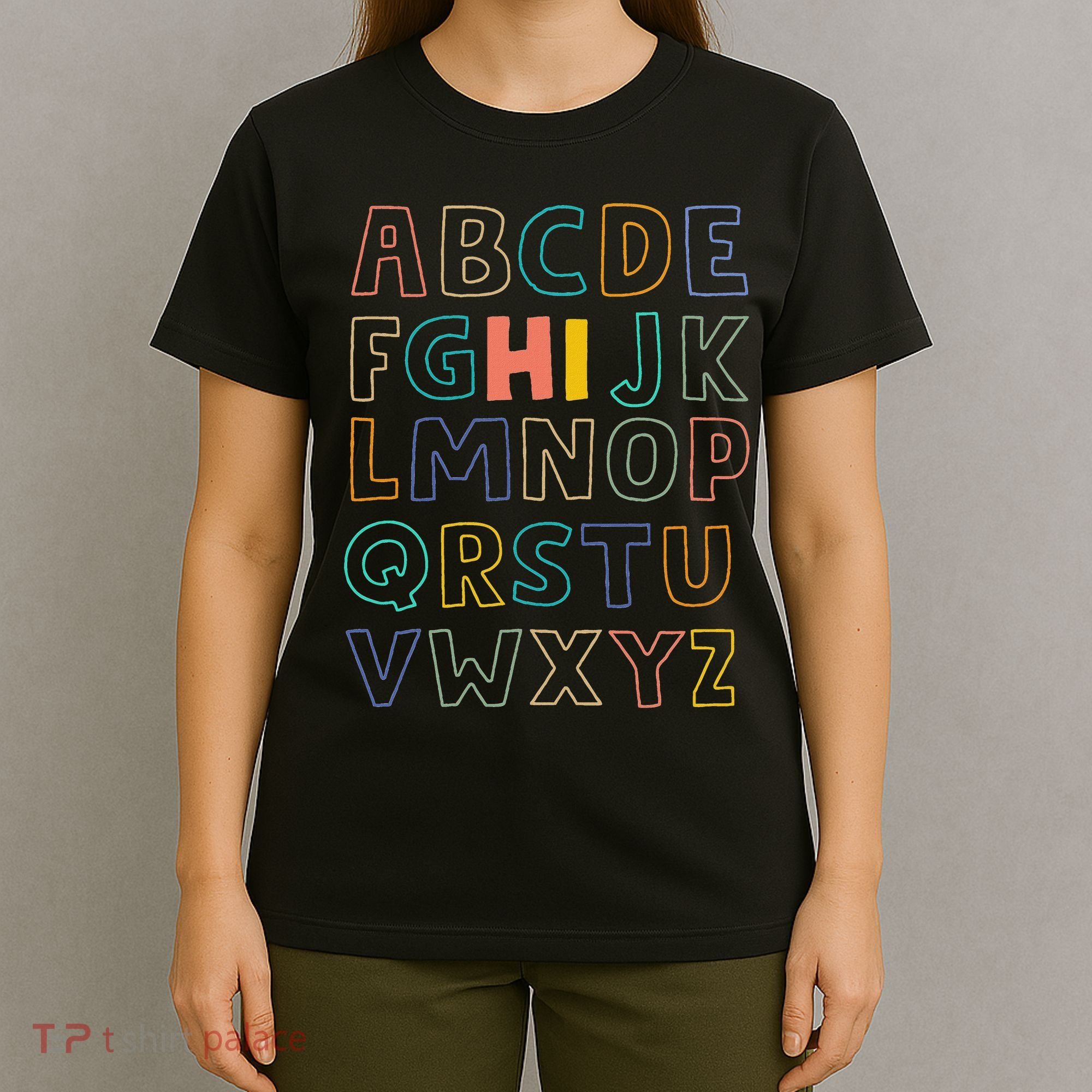 Funny Pre K Kindergarten Hi Alphabet Back To School Teachers T-Shirt