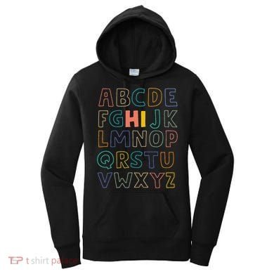 Funny Pre K Kindergarten Hi Alphabet Back To School Teachers Women's Hoodie