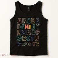 Funny Pre K Kindergarten Hi Alphabet Back To School Teachers Tank Top thumb 2