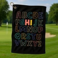 Funny Pre K Kindergarten Hi Alphabet Back To School Teachers Golf Towel thumb 1