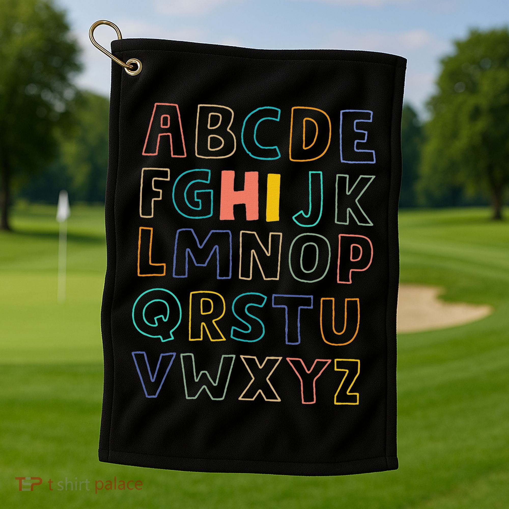Funny Pre K Kindergarten Hi Alphabet Back To School Teachers Golf Towel