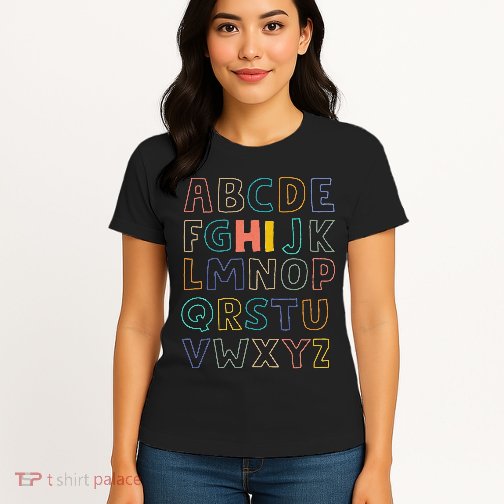 Funny Pre K Kindergarten Hi Alphabet Back To School Teachers Women's T-Shirt