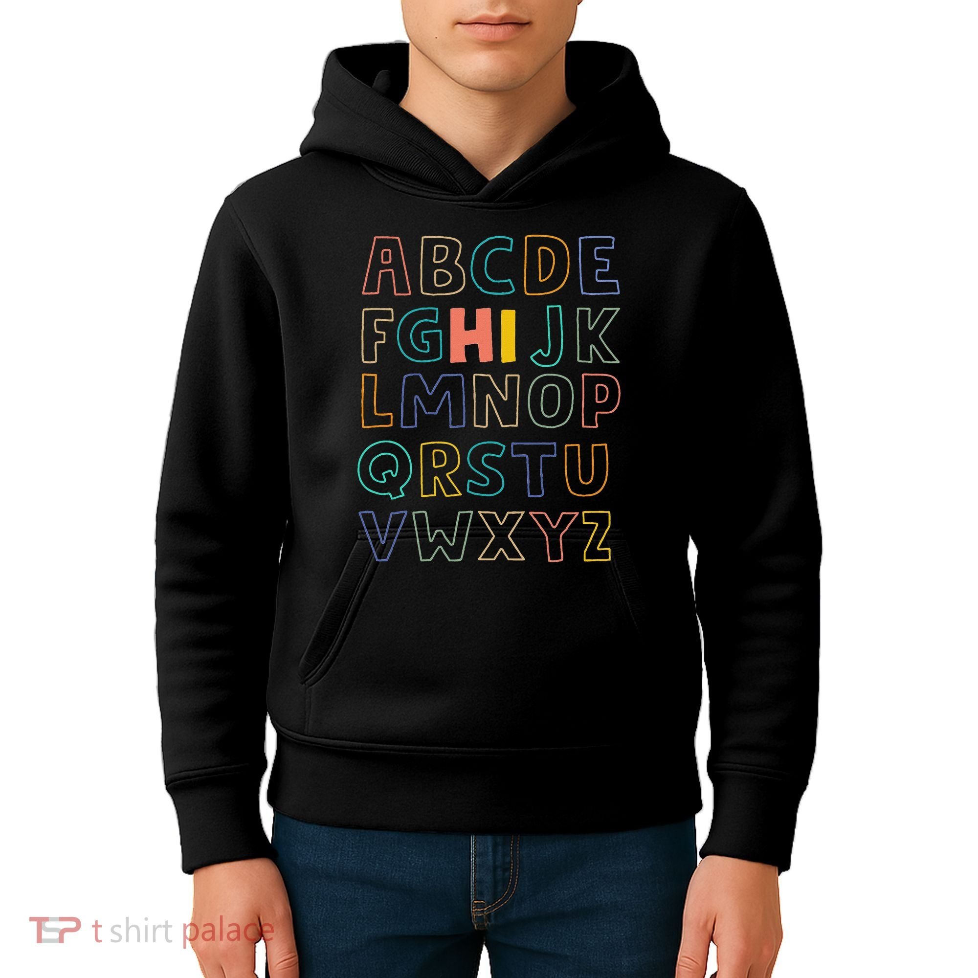Funny Pre K Kindergarten Hi Alphabet Back To School Teachers Kids Hoodie