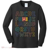 Funny Pre K Kindergarten Hi Alphabet Back To School Teachers Kids Long Sleeve Shirt thumb 0