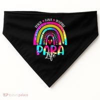 Funny Para Life Teacher Rainbow Tie Dye First Day Of School USA-Made Doggie Bandana thumb 0