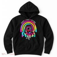 Funny Para Life Teacher Rainbow Tie Dye First Day Of School Hoodie thumb 0