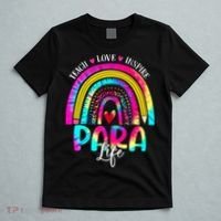 Funny Para Life Teacher Rainbow Tie Dye First Day Of School T-Shirt thumb 5