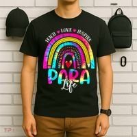 Funny Para Life Teacher Rainbow Tie Dye First Day Of School T-Shirt thumb 6