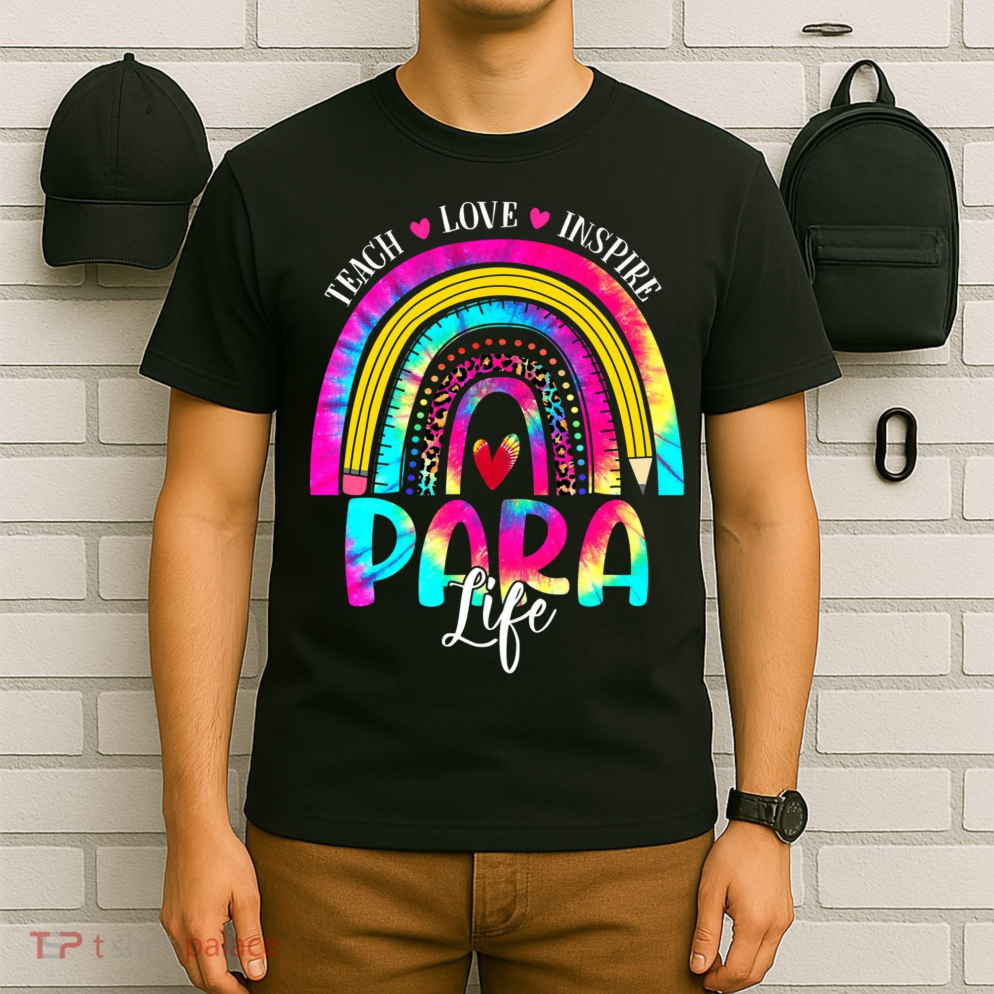 Funny Para Life Teacher Rainbow Tie Dye First Day Of School T-Shirt