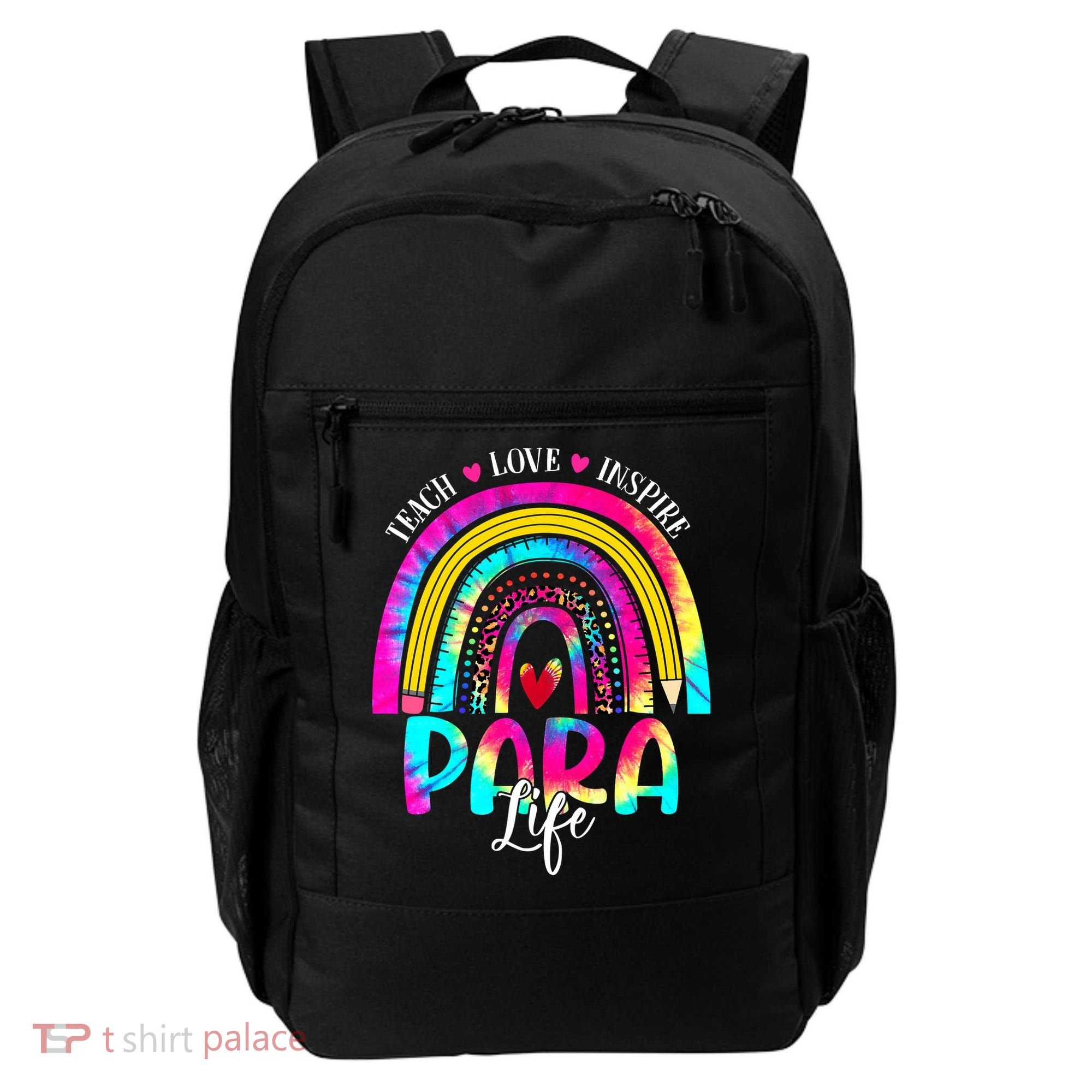 Funny Para Life Teacher Rainbow Tie Dye First Day Of School Backpack