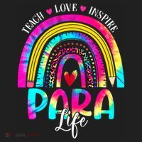 Funny Para Life Teacher Rainbow Tie Dye First Day Of School Beanie thumb 2