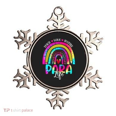 Funny Para Life Teacher Rainbow Tie Dye First Day Of School Ornament