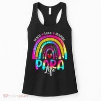 Funny Para Life Teacher Rainbow Tie Dye First Day Of School Women's Tank Top thumb 0