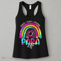 Funny Para Life Teacher Rainbow Tie Dye First Day Of School Women's Tank Top thumb 3
