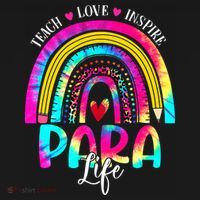 Funny Para Life Teacher Rainbow Tie Dye First Day Of School Women's Tank Top thumb 5