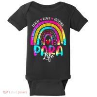 Funny Para Life Teacher Rainbow Tie Dye First Day Of School Baby Bodysuit thumb 0