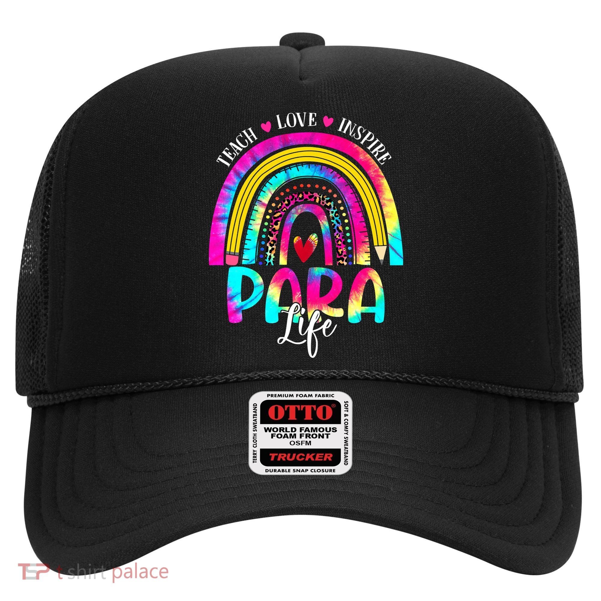 Funny Para Life Teacher Rainbow Tie Dye First Day Of School Hat