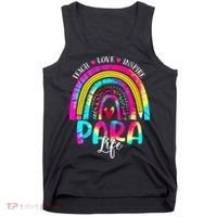 Funny Para Life Teacher Rainbow Tie Dye First Day Of School Tank Top thumb 0