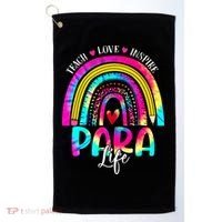 Funny Para Life Teacher Rainbow Tie Dye First Day Of School Golf Towel thumb 0