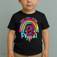 Funny Para Life Teacher Rainbow Tie Dye First Day Of School Toddler T-Shirt thumb 2