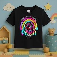Funny Para Life Teacher Rainbow Tie Dye First Day Of School Toddler T-Shirt thumb 3