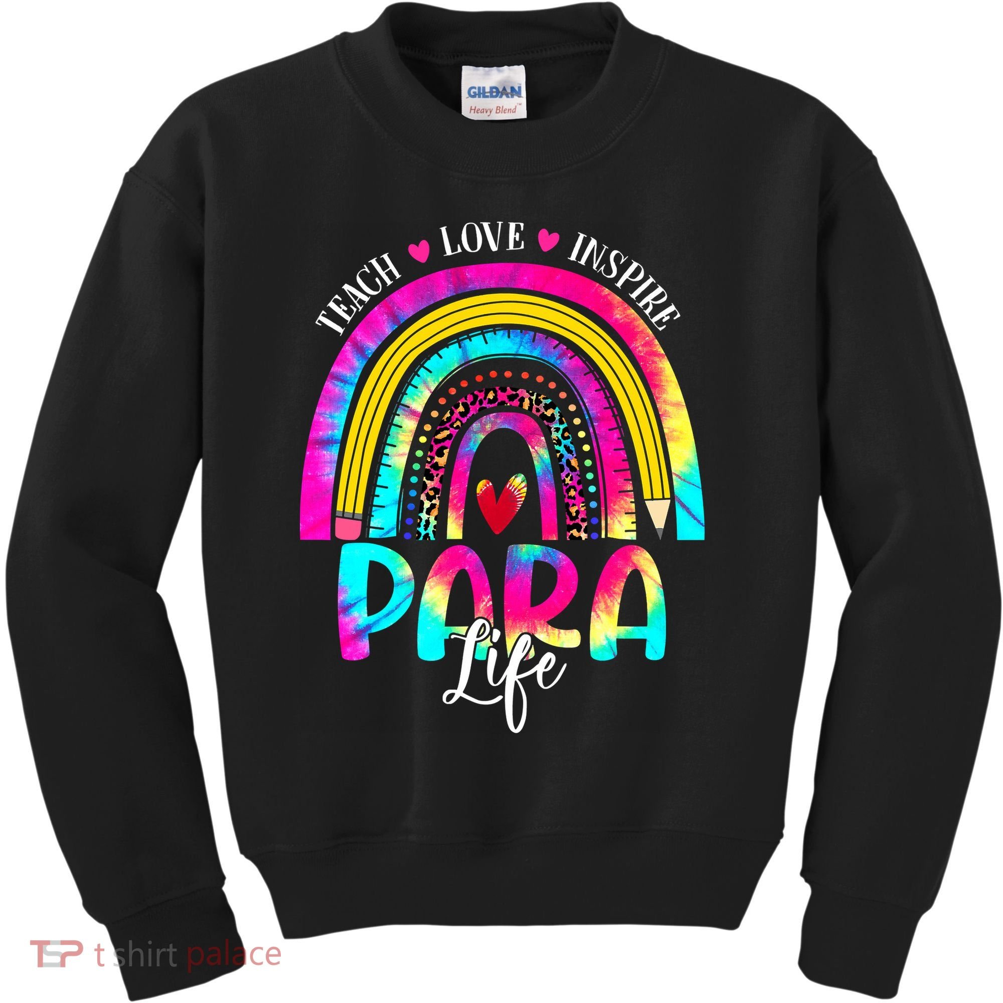 Funny Para Life Teacher Rainbow Tie Dye First Day Of School Kids Sweatshirt