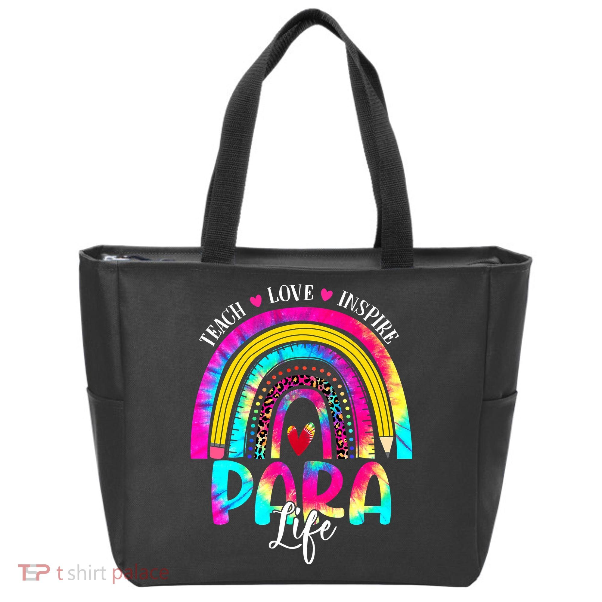 Funny Para Life Teacher Rainbow Tie Dye First Day Of School Tote Bag