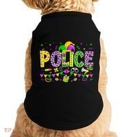 Funny Police Lover Mardi Gras Carnival Party Cool Gift Doggie Tank thumb 0