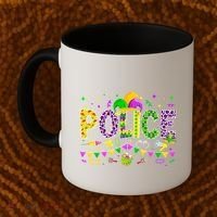Funny Police Lover Mardi Gras Carnival Party Cool Gift Coffee Mug thumb 2