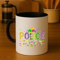 Funny Police Lover Mardi Gras Carnival Party Cool Gift Coffee Mug thumb 4
